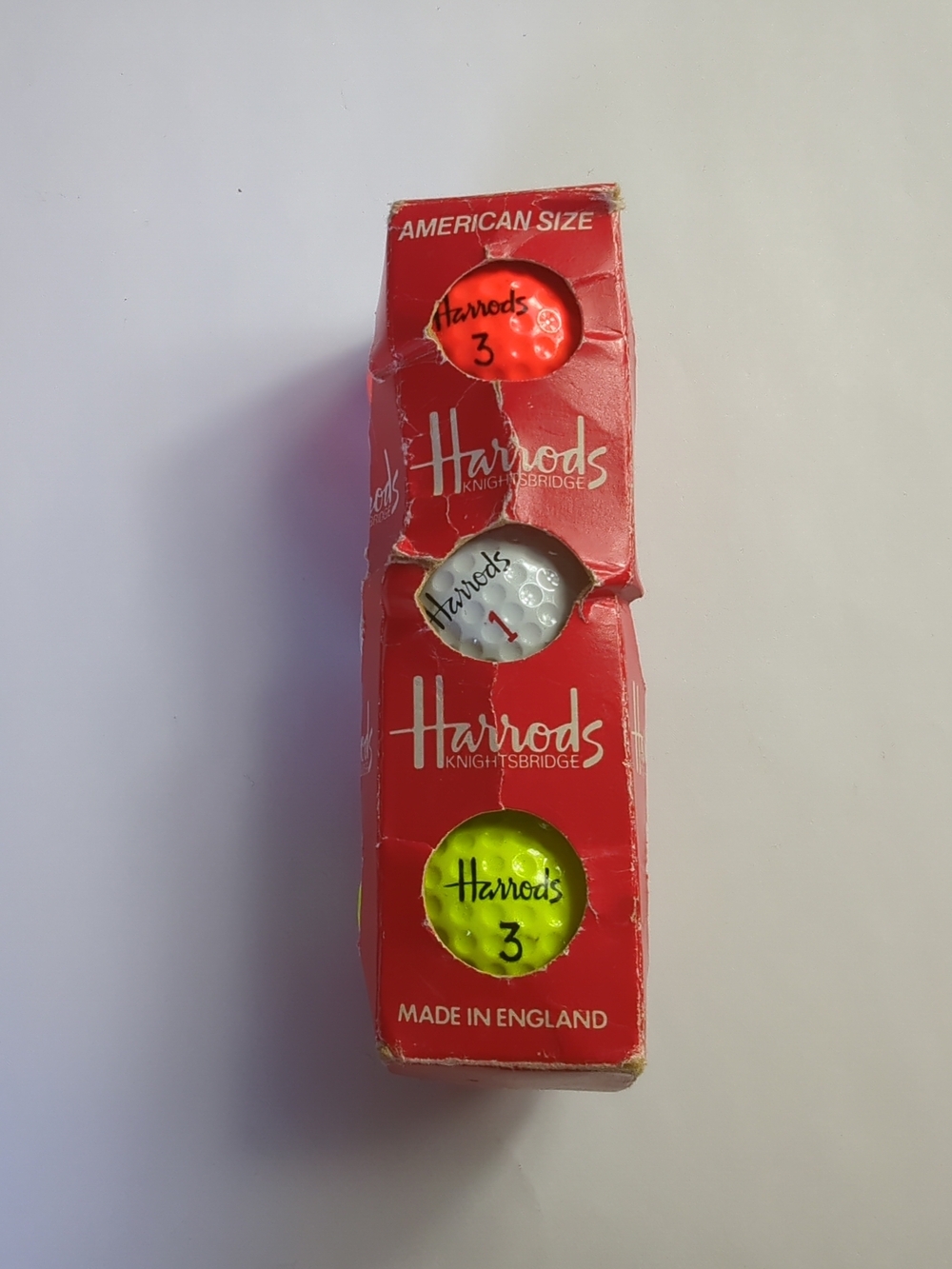 Vintage Harrods Knightsbridge Golf Ball Set Of 3 England American Size